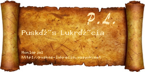 Puskás Lukrécia névjegykártya