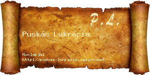 Puskás Lukrécia névjegykártya