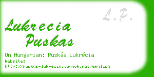 lukrecia puskas business card
