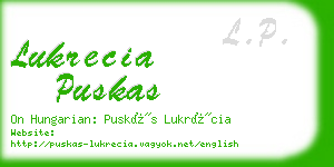 lukrecia puskas business card